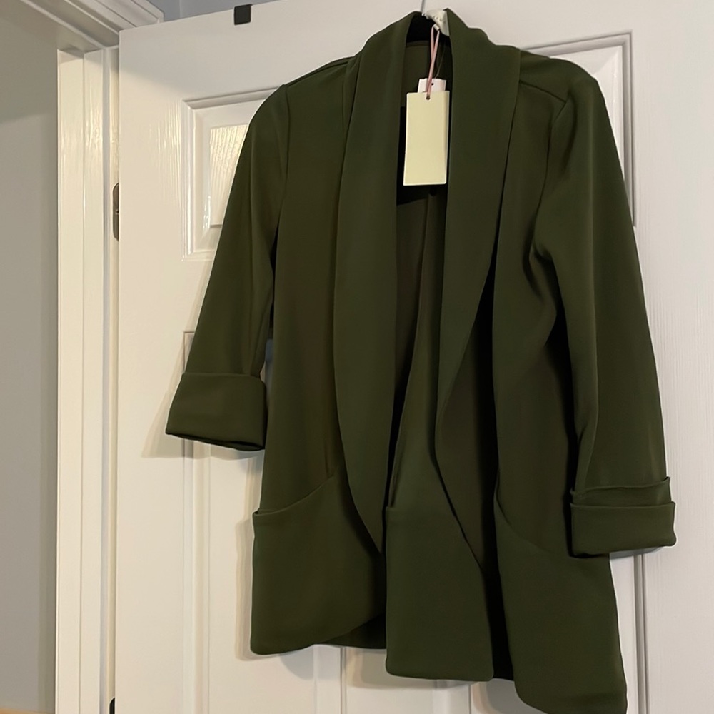 French mauve, olive blazer, size medium
